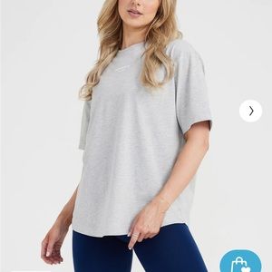 Oner active oversized graphic t-shirt silver marl